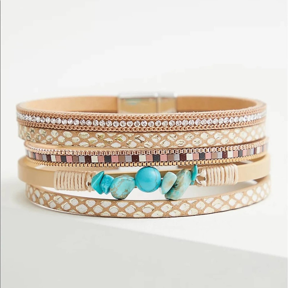 Torrid NEUTRAL & FAUX STONE MAGNETIC BRACELET